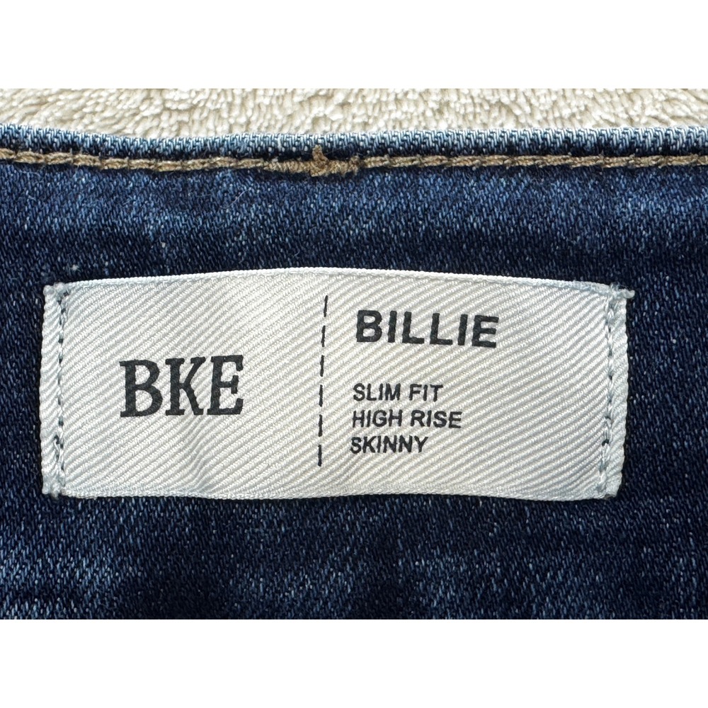 BKE Womens Billie High Rise Distressed Skinny Blue Jeans 25 Meas: 24x28.5 - Picture 4 of 7